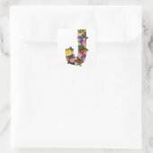 Alphabet letters flowers quadratischer aufkleber (Tasche)