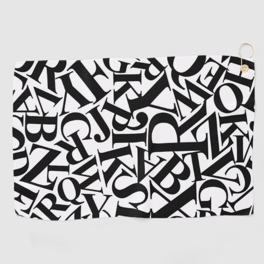 Alphabet Letters Golfhandtuch (Horizontal)