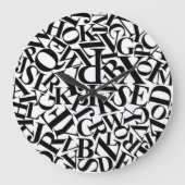 Alphabet Letters Große Wanduhr (Vorderseite)