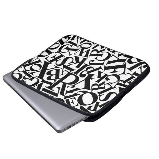 Alphabet Letters Laptopschutzhülle (Vorne Knopf)
