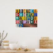 Alphabet Letters License Plakat Art Poster (Küche)