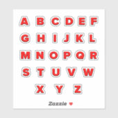 Alphabet Letters Sticker Sheet — Embossed Look (Blatt)
