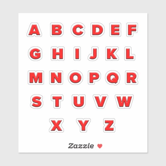 Alphabet Letters Sticker Sheet — Embossed Look (Blatt)