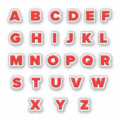 Alphabet Letters Sticker Sheet — Embossed Look (Vorderseite)