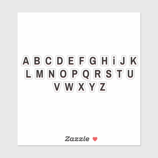 Alphabet Letters Stickers Aufkleber (Blatt)
