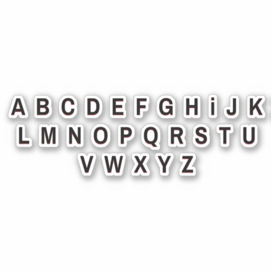Alphabet Letters Stickers Aufkleber (Vorderseite)