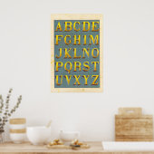 Alphabet (Lettres kapitales) Poster (Küche)