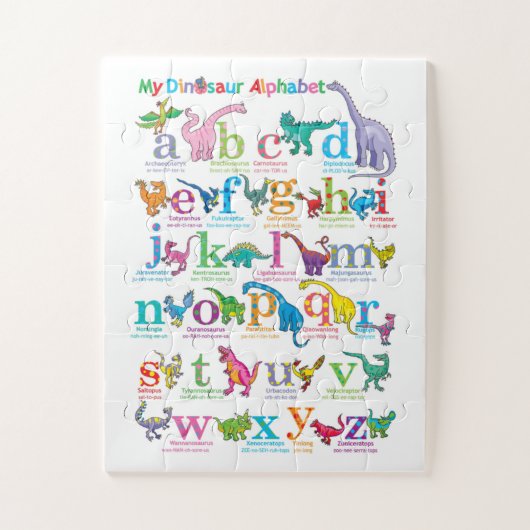 Alphabet-Liste der Dinosaurier Puzzle (Vertikal)