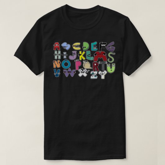 Alphabet Lore abc Kostüm für Jungen Matching 26 La T-Shirt (Design vorne)