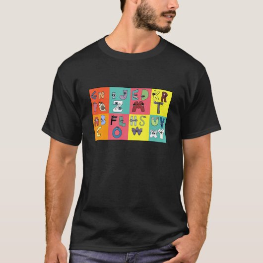 Alphabet Lore-Kostüm für Jungen - Matches Lernen 2 T-Shirt (Vorderseite)