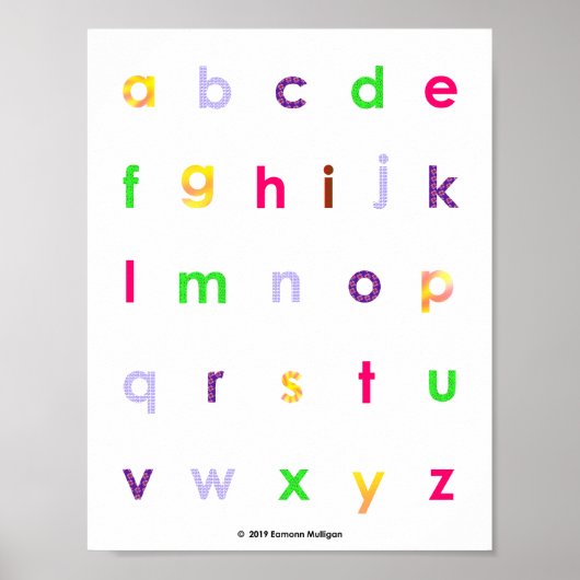Alphabet Lower Case Letters Poster (Vorne)