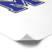 Alphabet M in Blue Color Poster (Ecke)