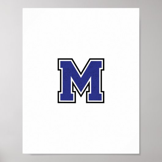 Alphabet M in Blue Color Poster (Vorne)