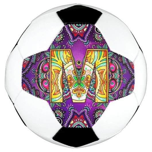 Alphabet M mandala Fußball (Vorderseite)