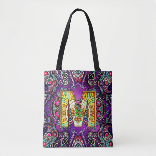 Alphabet M mandala Tasche (Vorderseite)