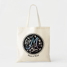 Alphabet M Monogram Handwriting Tragetasche