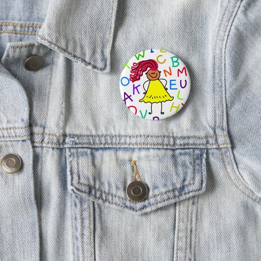Alphabet-Mädchen Button (Beispiel)