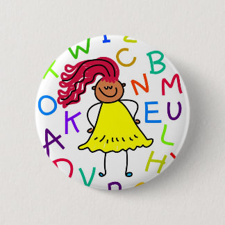 Alphabet-Mädchen Button