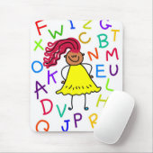 Alphabet-Mädchen Mousepad (Mit Mouse)