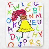 Alphabet-Mädchen Mousepad (Vorne)