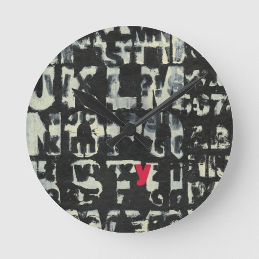 Alphabet-Malerei vom Normannen Wyatt Runde Wanduhr (Vorderseite)