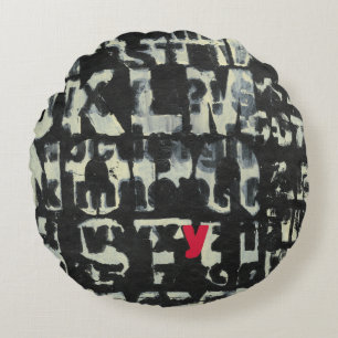 Alphabet-Malerei vom Normannen Wyatt Rundes Kissen