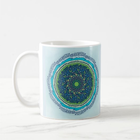 Alphabet-Mandala Kaffeetasse (Links)