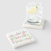 Alphabet Marble Stone Untersetzer (Seitenansicht)