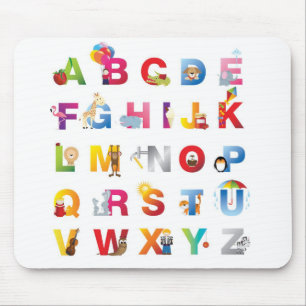Alphabet-Mäusematte der Kinder Mousepad