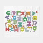 Alphabet Maze Puzzles Bahn Fleecedecke (Vorderseite (Horizontal))
