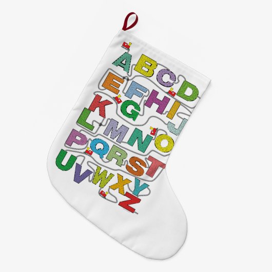 Alphabet Maze Train Poster Großer Weihnachtsstrumpf (Vorderansicht (hängend))