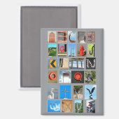 Alphabet mit Bildbriefen Magnet (Vorderseite/Rückseite)