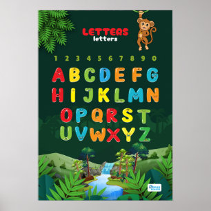 Alphabet mit Dschungel Poster