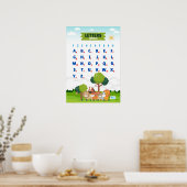 Alphabet mit Niedlichen Tieren Poster (Küche)