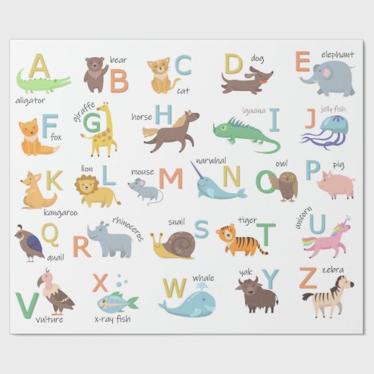 Alphabet mit Packpapier für Tiere (Flach)