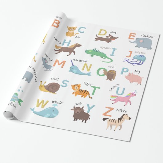 Alphabet mit Packpapier für Tiere (Ungerollt)