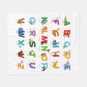 Alphabet mit Tieren Fleecedecke (Vorderseite (Horizontal))