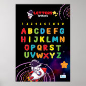 Alphabet mit Weltraum Poster (Vorne)