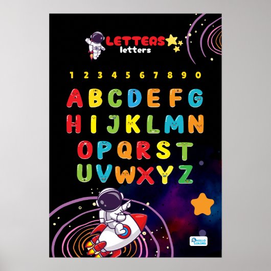 Alphabet mit Weltraum Poster (Vorne)