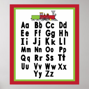 Alphabet mit Zug: Obere und untere Hüllen Poster