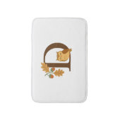 Alphabet Monogram Letter D - Owl mit Oak L Badematte (Vorderseite Vertikal)