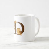 Alphabet Monogram Letter D - Owl mit Oak L Kaffeetasse (VorderseiteRechts)