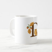Alphabet Monogram Letter D - Owl mit Oak L Kaffeetasse (Vorderseite Links)