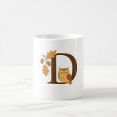 Alphabet Monogram Letter D - Owl mit Oak L Kaffeetasse (Mittel)