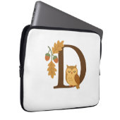 Alphabet Monogram Letter D - Owl mit Oak L Laptopschutzhülle (Vorne Rechts)