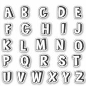 Alphabet Monogram Letters Aufkleber (Vorderseite)