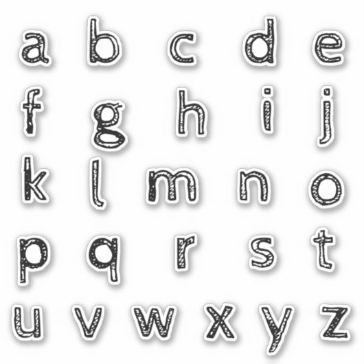 Alphabet Monogram Letters Aufkleber (Vorderseite)