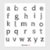 Alphabet Monogram Letters Aufkleber (Blatt)