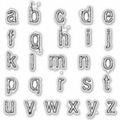 Alphabet Monogram Letters Aufkleber (Vorderseite)