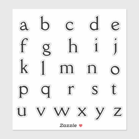 Alphabet Monogram Letters Aufkleber (Blatt)